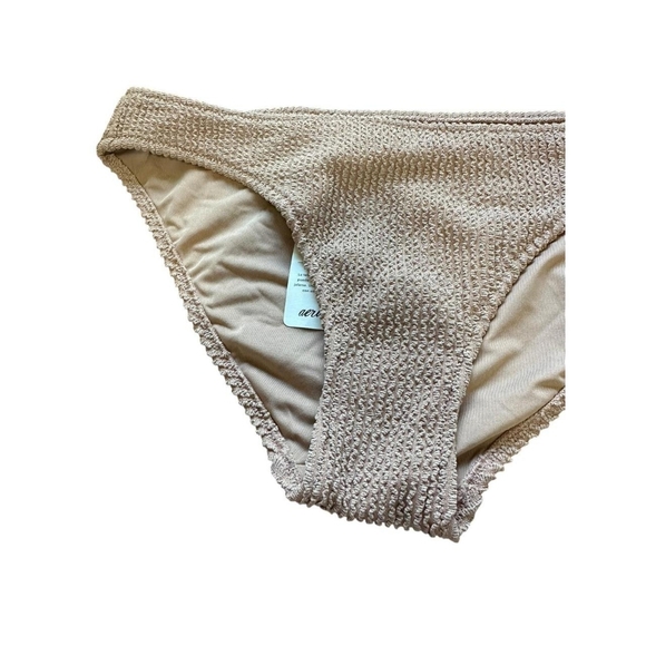 Aerie Textured Bikini Bottoms Tan Small - Picture 5 of 6